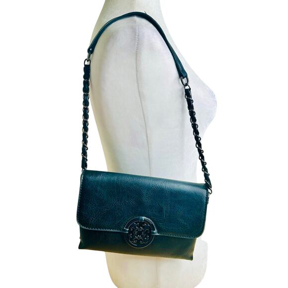 Sam & Hadley Black Shoulder Bag Chain Shoulder Strap Purse - Picture 2 of 9